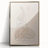 Bohemian Wall Art | Minimalist Boho Decor Canvas | Yoga Line Art Print