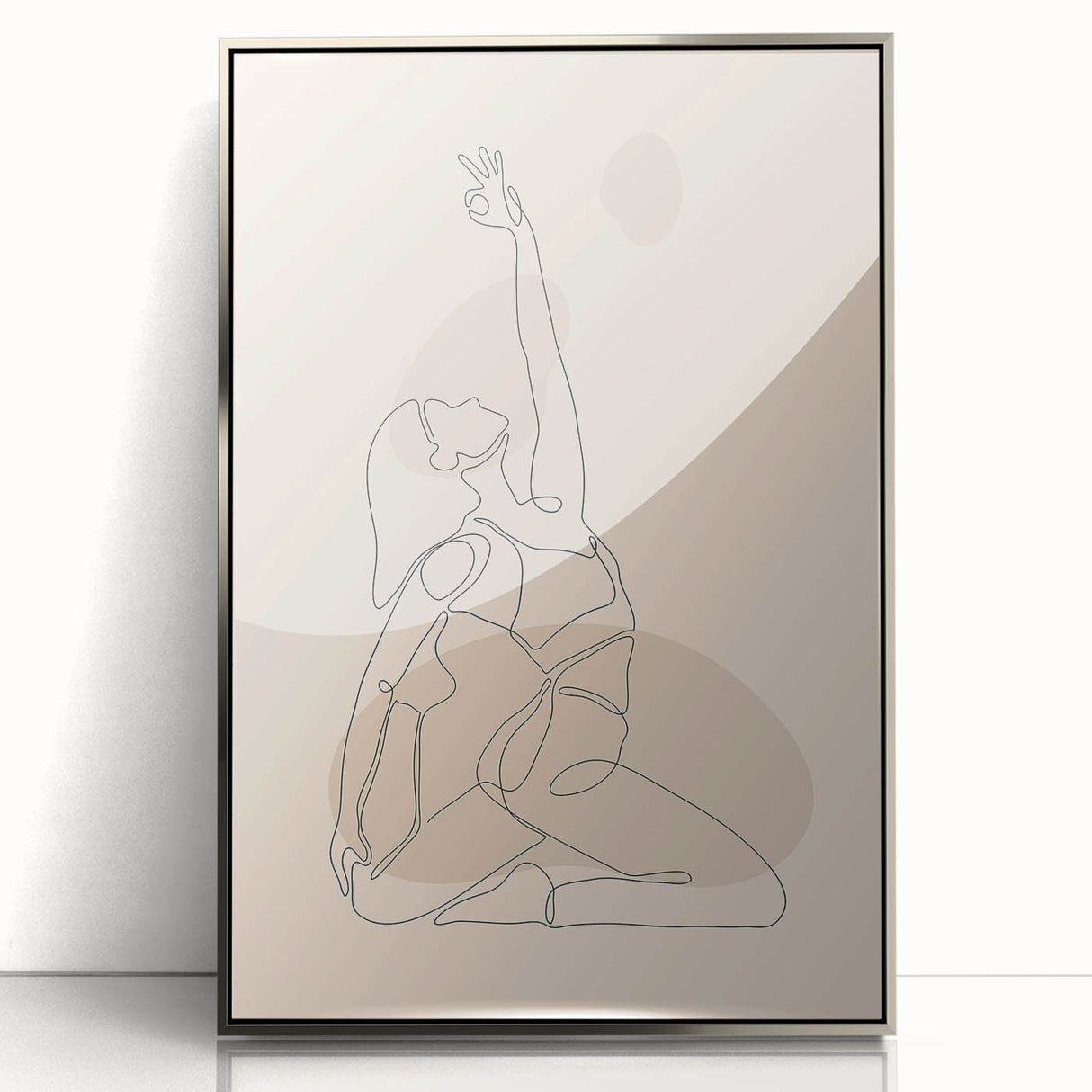 Bohemian Wall Art | Minimalist Boho Decor Canvas | Yoga Line Art Print