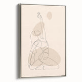 Bohemian Wall Art | Minimalist Boho Decor Canvas | Yoga Line Art Print