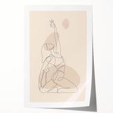 Bohemian Wall Art | Minimalist Boho Decor Canvas | Yoga Line Art Print