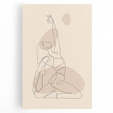 Bohemian Wall Art | Minimalist Boho Decor Canvas | Yoga Line Art Print