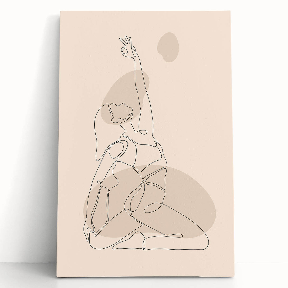 Bohemian Wall Art | Minimalist Boho Decor Canvas | Yoga Line Art Print
