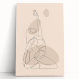 Bohemian Wall Art | Minimalist Boho Decor Canvas | Yoga Line Art Print