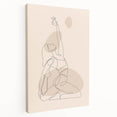 Bohemian Wall Art | Minimalist Boho Decor Canvas | Yoga Line Art Print