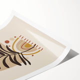 Bohemian Wall Art | Eclectic Sun and Plant Print | Boho Chic Decor