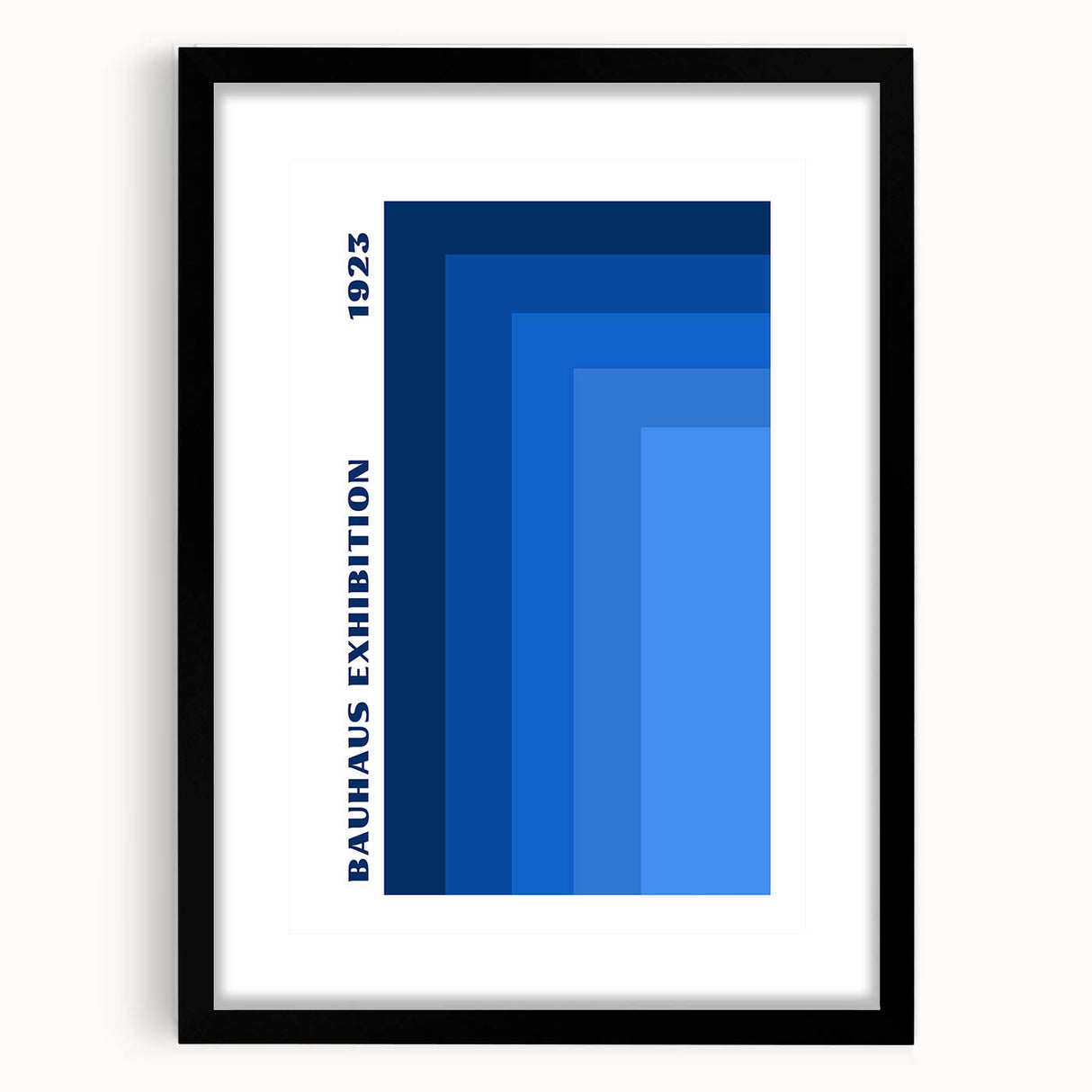 Bohemian Blue Geometric Wall Art | Eclectic Bauhaus Boho Decor Print
