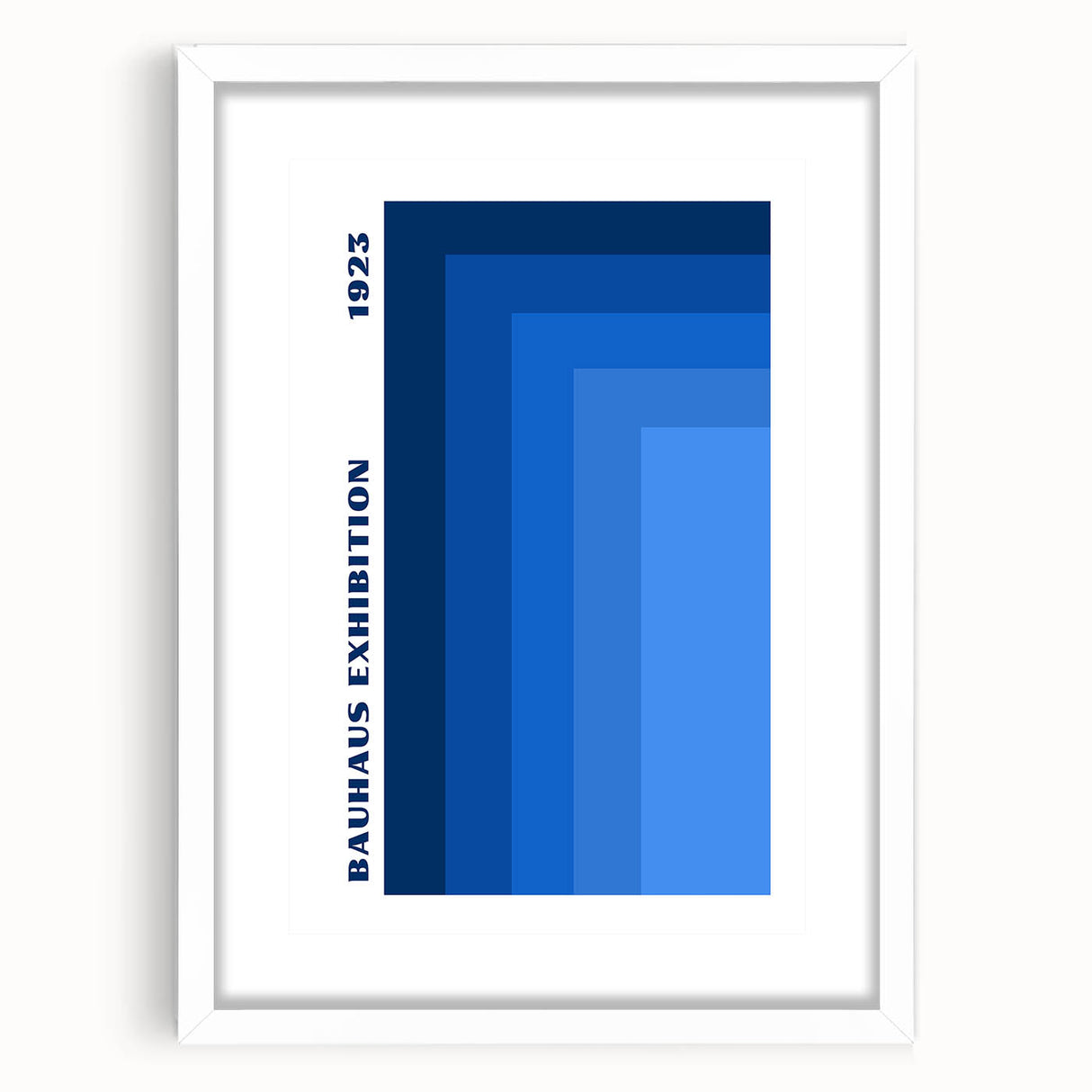 Bohemian Blue Geometric Wall Art | Eclectic Bauhaus Boho Decor Print