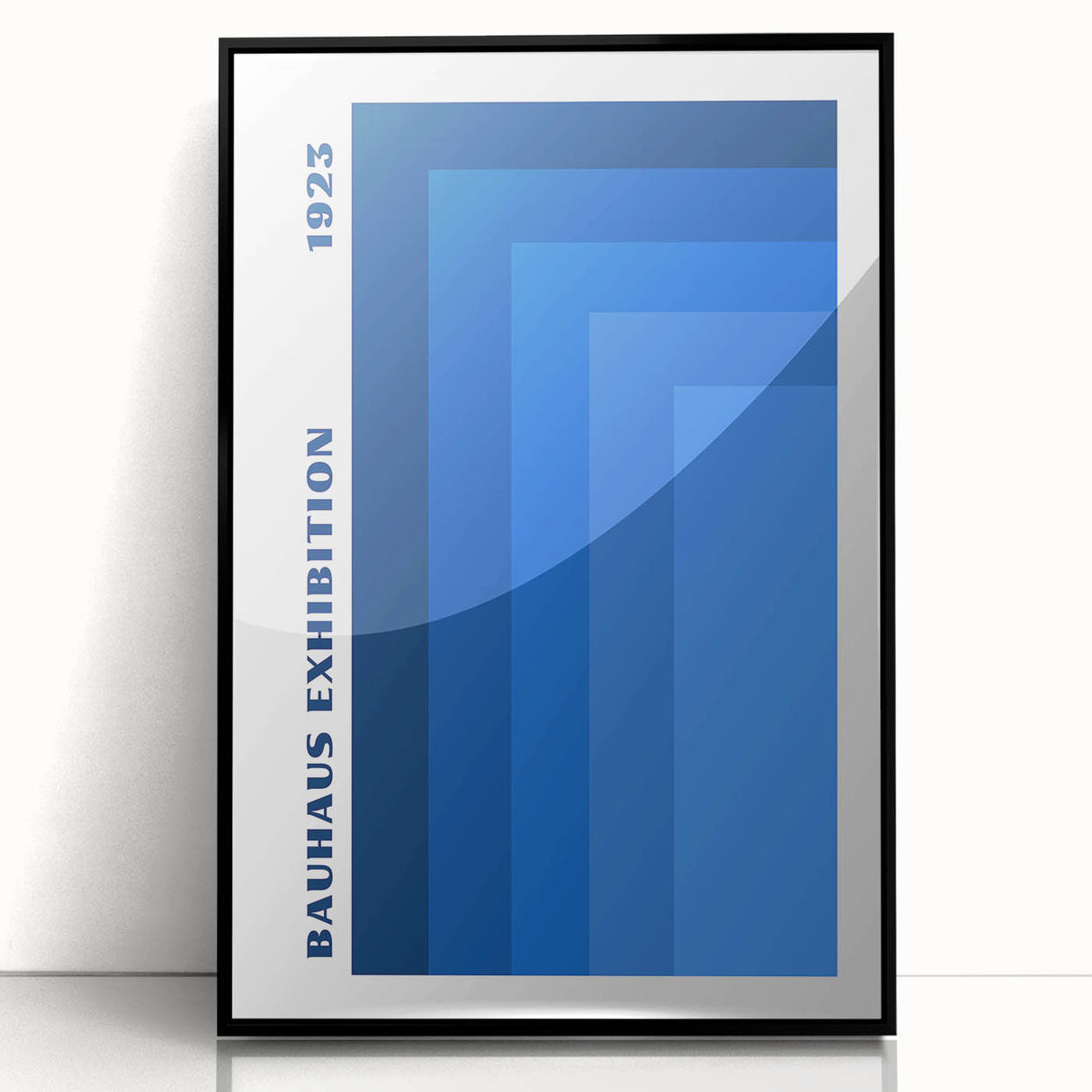 Bohemian Blue Geometric Wall Art | Eclectic Bauhaus Boho Decor Print