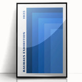 Bohemian Blue Geometric Wall Art | Eclectic Bauhaus Boho Decor Print