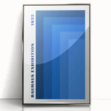 Bohemian Blue Geometric Wall Art | Eclectic Bauhaus Boho Decor Print