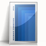 Bohemian Blue Geometric Wall Art | Eclectic Bauhaus Boho Decor Print