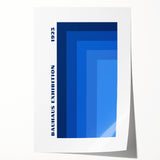 Bohemian Blue Geometric Wall Art | Eclectic Bauhaus Boho Decor Print