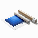 Bohemian Blue Geometric Wall Art | Eclectic Bauhaus Boho Decor Print