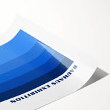 Bohemian Blue Geometric Wall Art | Eclectic Bauhaus Boho Decor Print