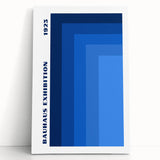 Bohemian Blue Geometric Wall Art | Eclectic Bauhaus Boho Decor Print