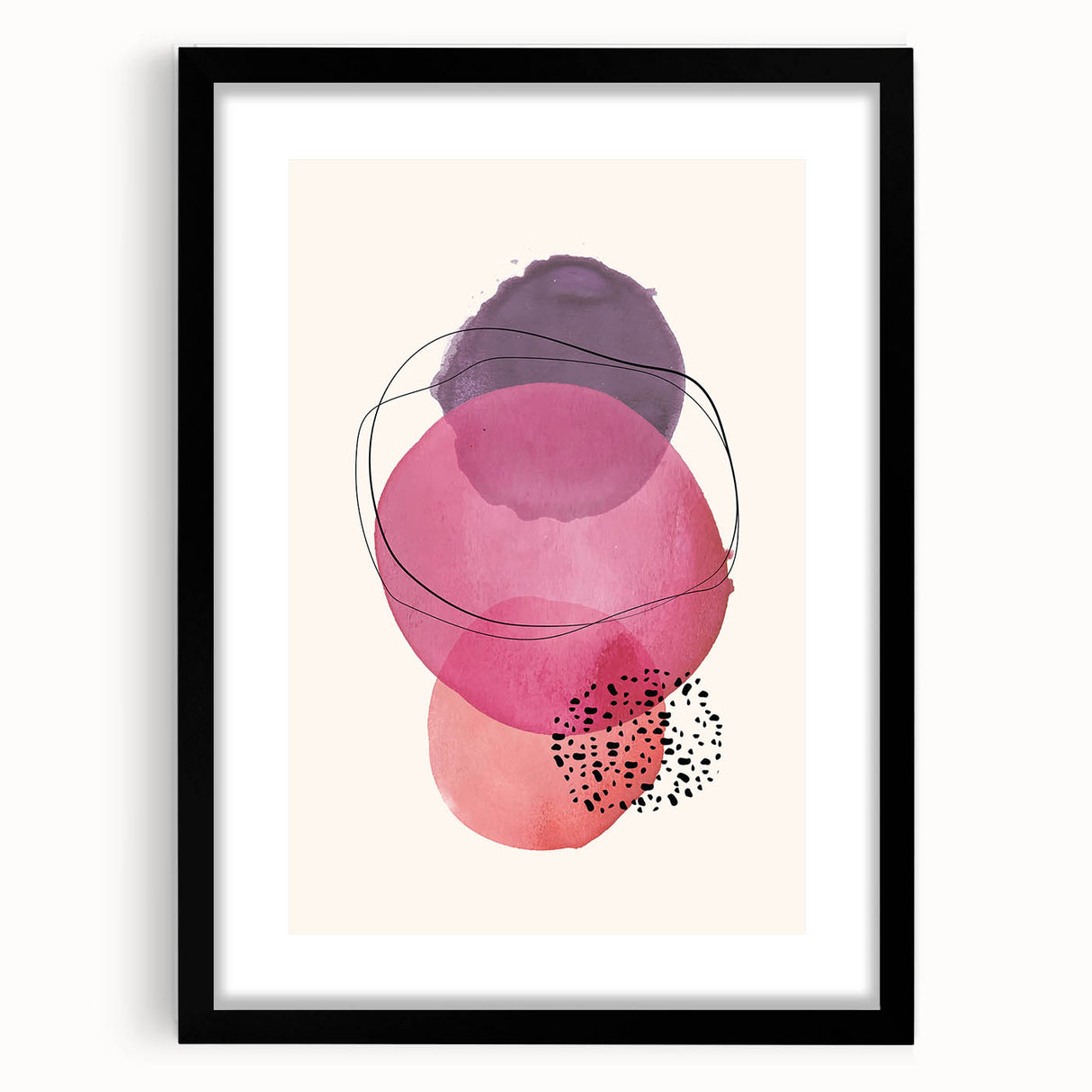 Boho Wall Art | Abstract Watercolor Circles Print | Vibrant Boho Decor