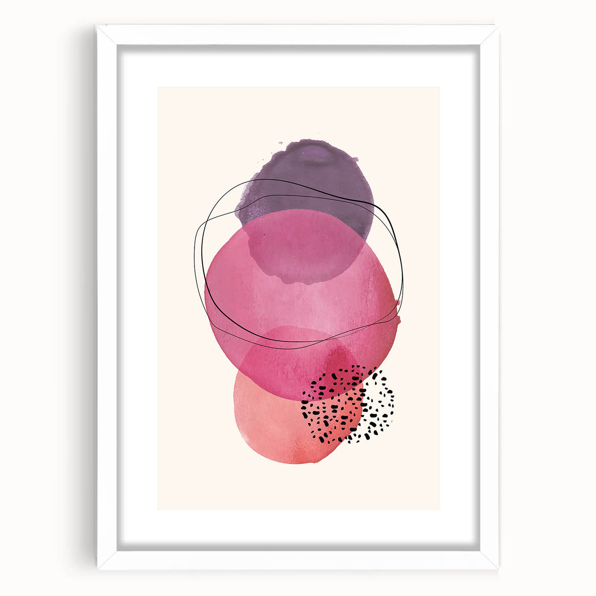 Boho Wall Art | Abstract Watercolor Circles Print | Vibrant Boho Decor