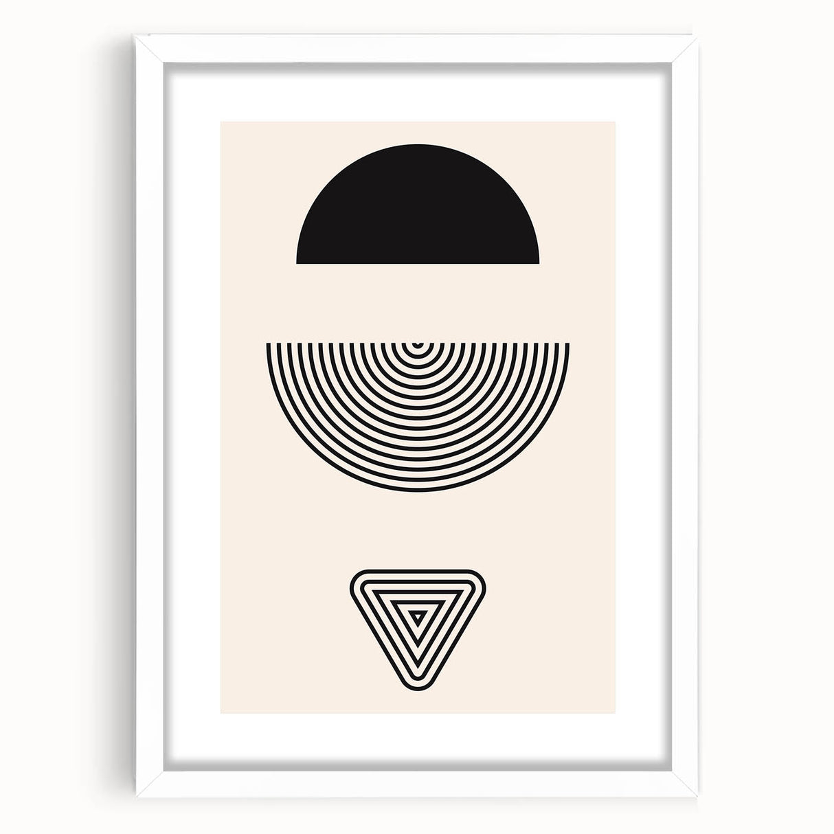 Boho Wall Art | Abstract Geometric Shapes Print | Minimalist Canvas