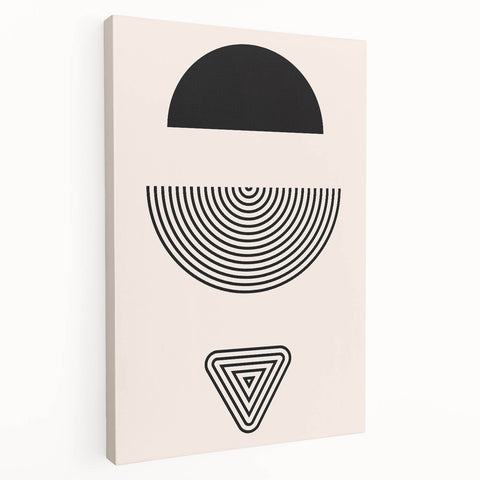 Boho Wall Art | Abstract Geometric Shapes Print | Minimalist Canvas