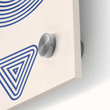 Boho Wall Art | Blue Geometric Shapes Print | Modern Bohemian Canvas