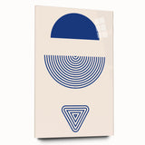 Boho Wall Art | Blue Geometric Shapes Print | Modern Bohemian Canvas