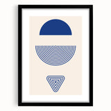Boho Wall Art | Blue Geometric Shapes Print | Modern Bohemian Canvas