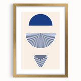 Boho Wall Art | Blue Geometric Shapes Print | Modern Bohemian Canvas