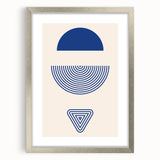 Boho Wall Art | Blue Geometric Shapes Print | Modern Bohemian Canvas