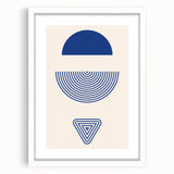 Boho Wall Art | Blue Geometric Shapes Print | Modern Bohemian Canvas