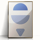 Boho Wall Art | Blue Geometric Shapes Print | Modern Bohemian Canvas