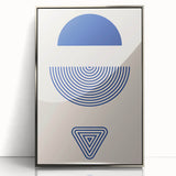 Boho Wall Art | Blue Geometric Shapes Print | Modern Bohemian Canvas