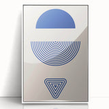 Boho Wall Art | Blue Geometric Shapes Print | Modern Bohemian Canvas