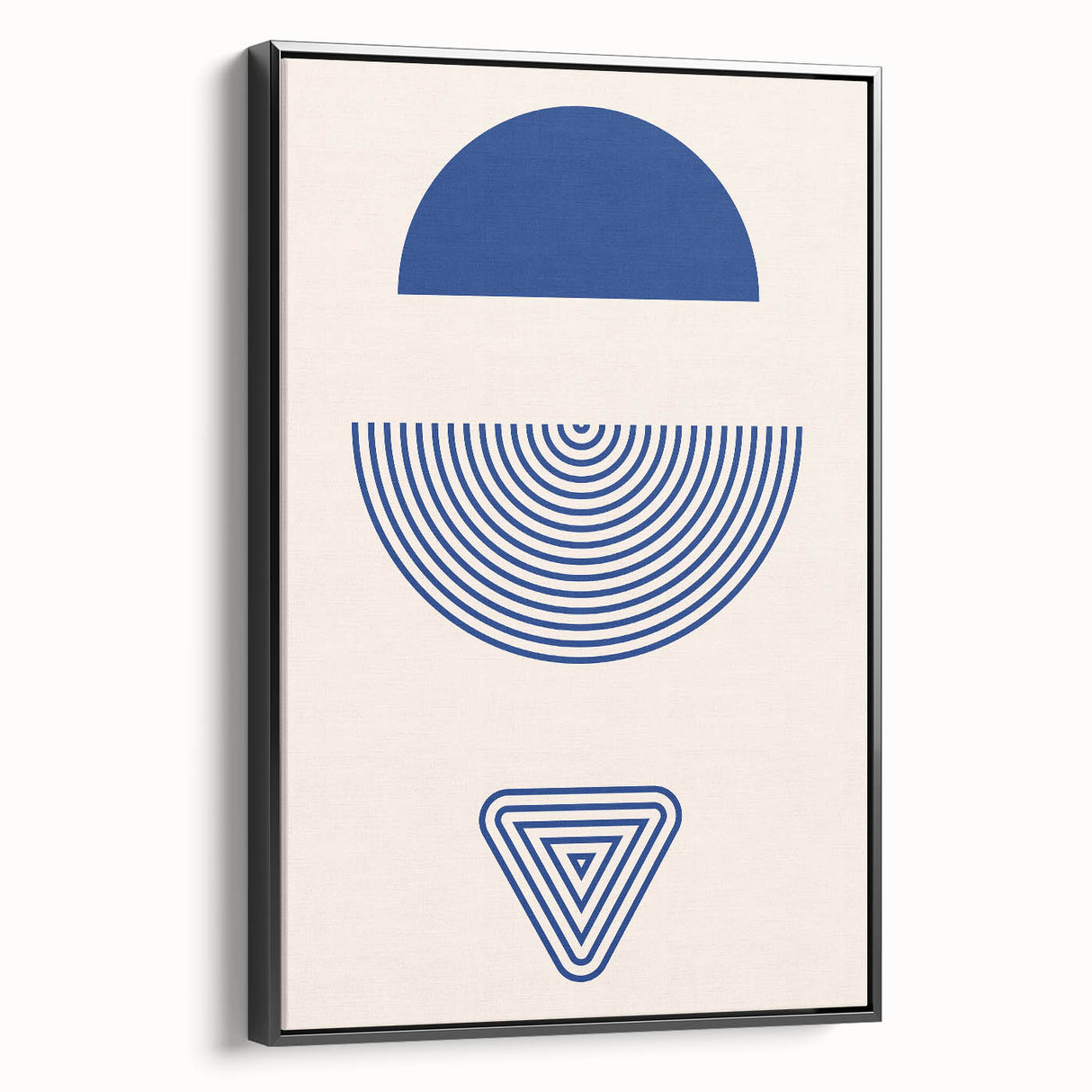 Boho Wall Art | Blue Geometric Shapes Print | Modern Bohemian Canvas