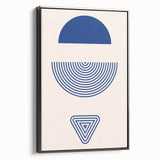 Boho Wall Art | Blue Geometric Shapes Print | Modern Bohemian Canvas