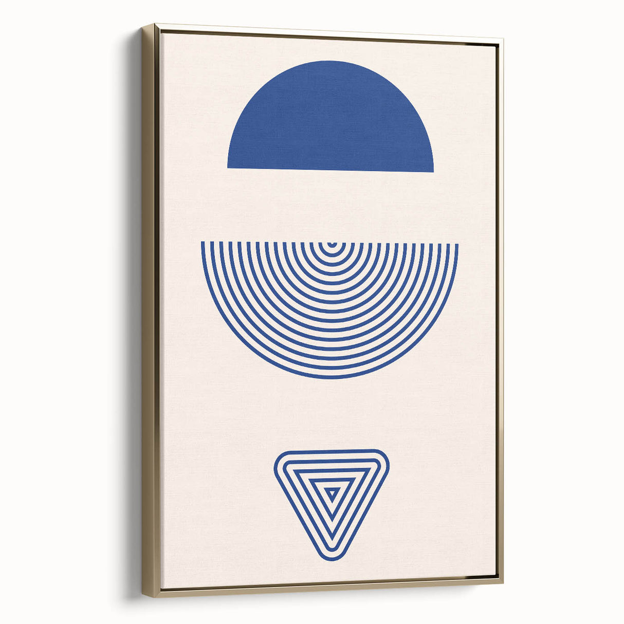 Boho Wall Art | Blue Geometric Shapes Print | Modern Bohemian Canvas