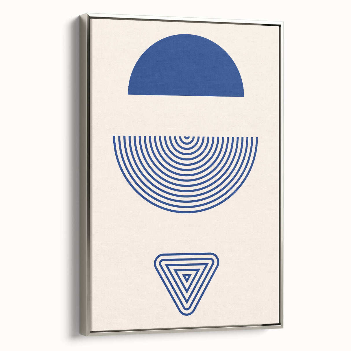 Boho Wall Art | Blue Geometric Shapes Print | Modern Bohemian Canvas