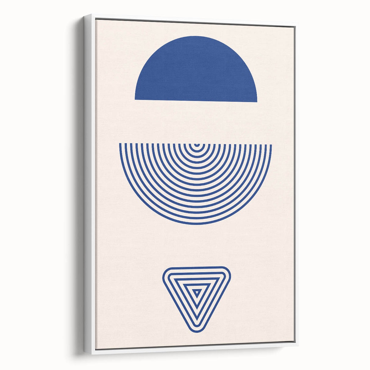 Boho Wall Art | Blue Geometric Shapes Print | Modern Bohemian Canvas
