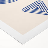 Boho Wall Art | Blue Geometric Shapes Print | Modern Bohemian Canvas