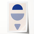 Boho Wall Art | Blue Geometric Shapes Print | Modern Bohemian Canvas