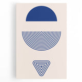 Boho Wall Art | Blue Geometric Shapes Print | Modern Bohemian Canvas