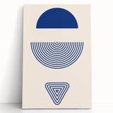Boho Wall Art | Blue Geometric Shapes Print | Modern Bohemian Canvas