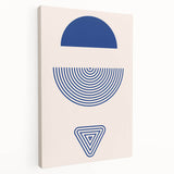 Boho Wall Art | Blue Geometric Shapes Print | Modern Bohemian Canvas