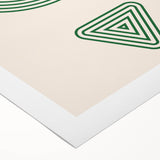 Bohemian Wall Art - Artistic Green Geometric Boho Decor Canvas Print