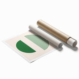 Bohemian Wall Art - Artistic Green Geometric Boho Decor Canvas Print