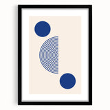 Boho Wall Art | Geometric Royal Blue Circles Print | Minimalist Canvas