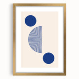 Boho Wall Art | Geometric Royal Blue Circles Print | Minimalist Canvas