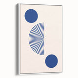 Boho Wall Art | Geometric Royal Blue Circles Print | Minimalist Canvas