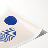 Boho Wall Art | Geometric Royal Blue Circles Print | Minimalist Canvas