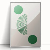 Boho Chic Wall Hanging - Green Geometric Bohemian Canvas Art Print