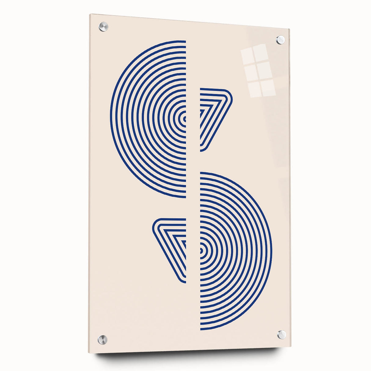 Boho Wall Art | Abstract Geometric Royal Blue Print | Modern Decor